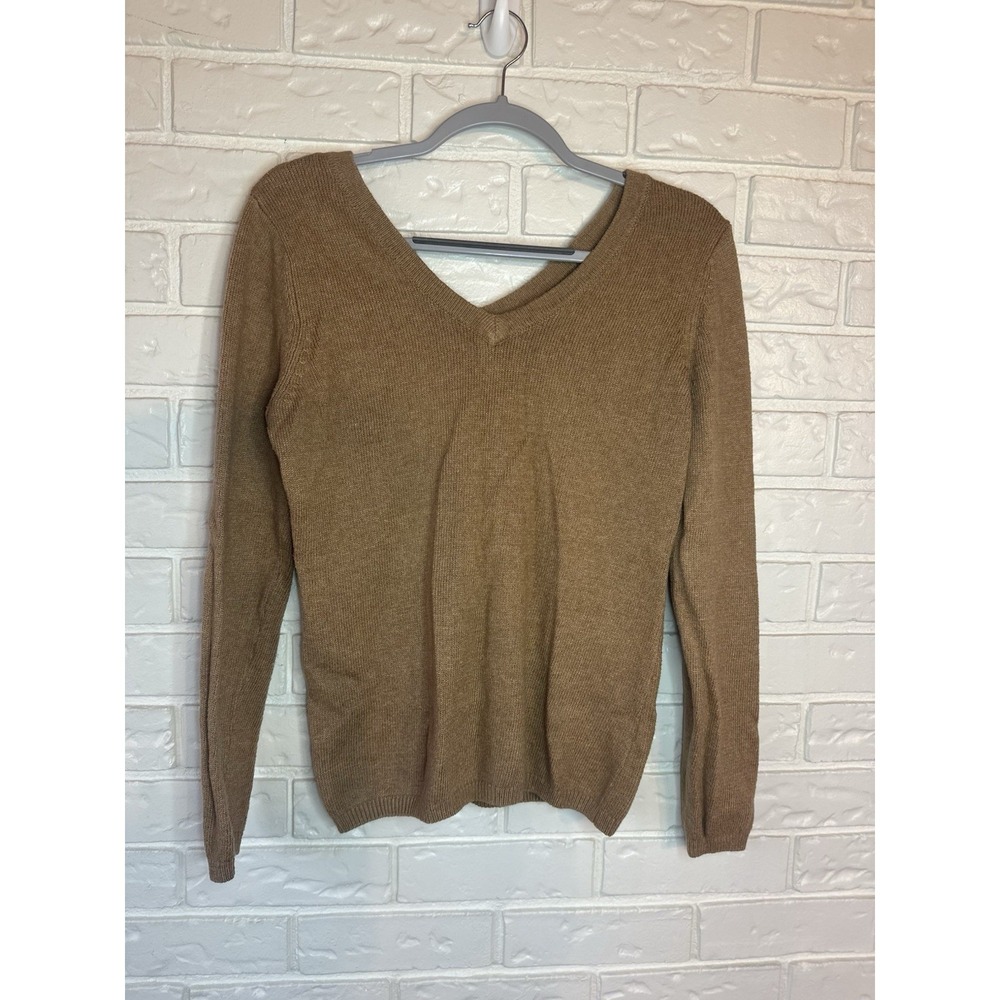 OLD NAVY Women's V-Neck Long‎ Sleeve Pullover Sweater in Camel/Tan Size Large